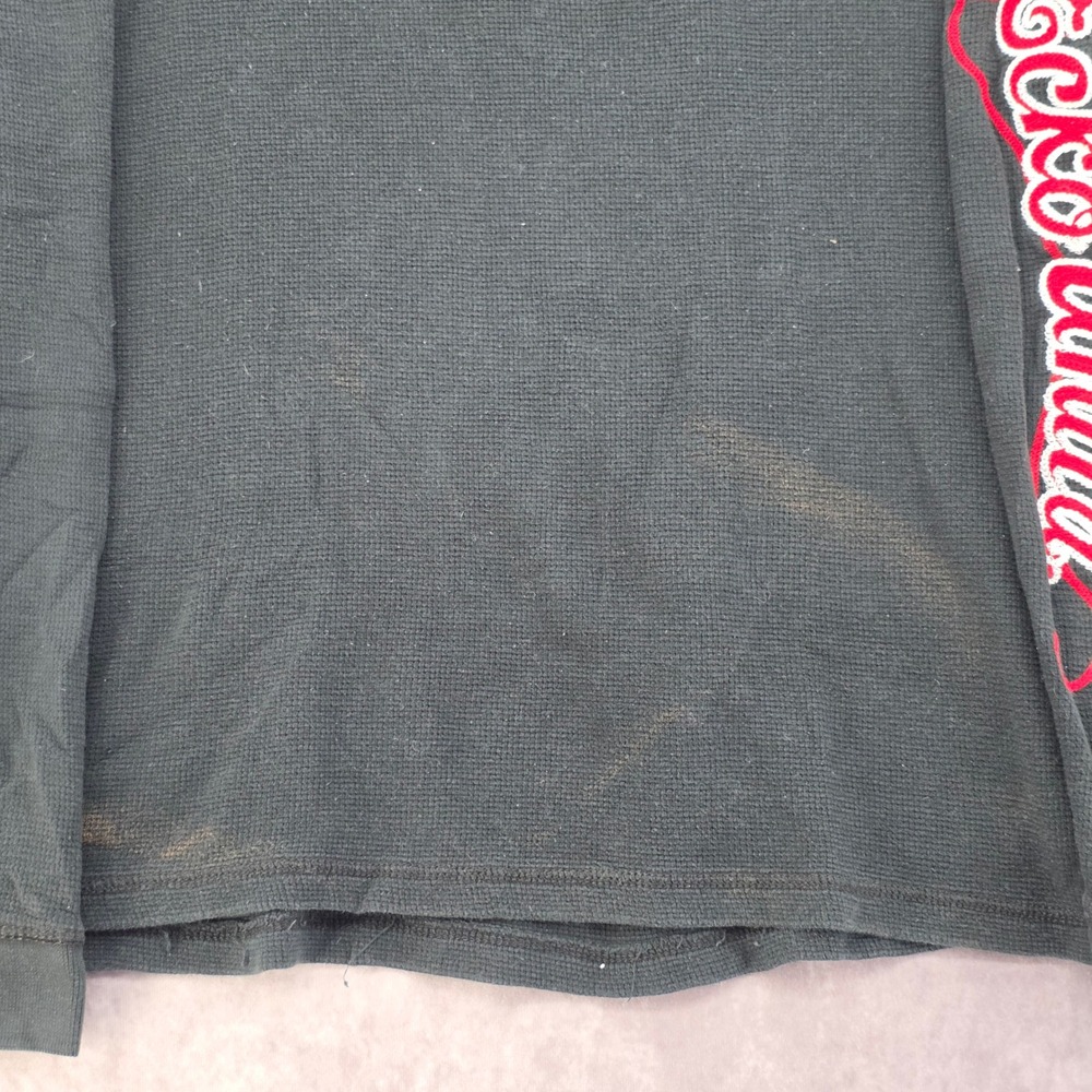 Vintage Ecko Unltd Mens L Waffle Knit Thermal Long Sleeve Shirt Black Sleeve Hit - Picture 6 of 9